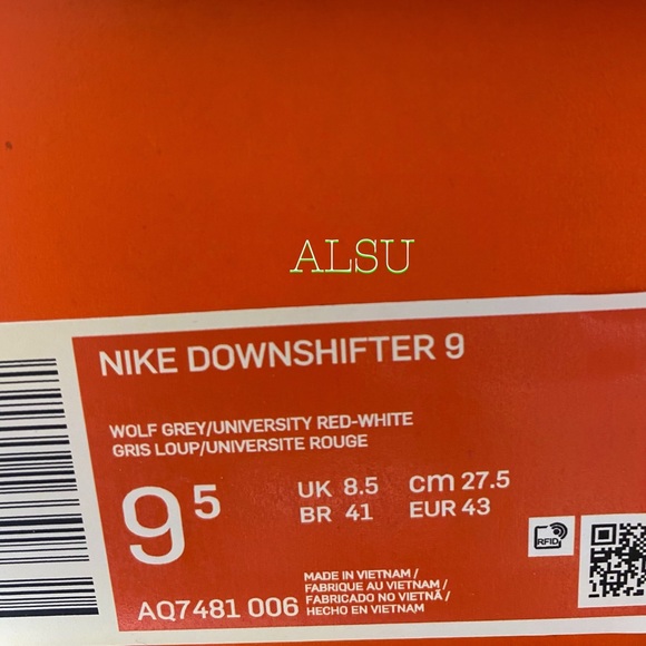 Nike Downshifter 9 Wolf Grey Canvas Men’s Sneakers - Picture 12 of 12